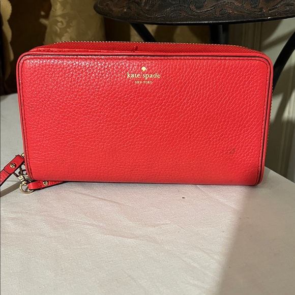 kate spade Handbags - Kate Spade Vibrant Red Wallet
